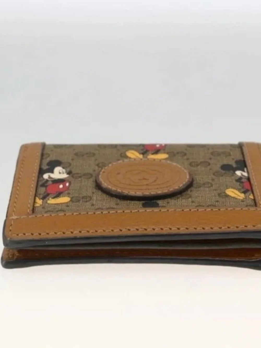 GUCCI Micro GG Supreme Wallet PVC GUCCIxDisney Beige Gold 602534 Auth BA11628A